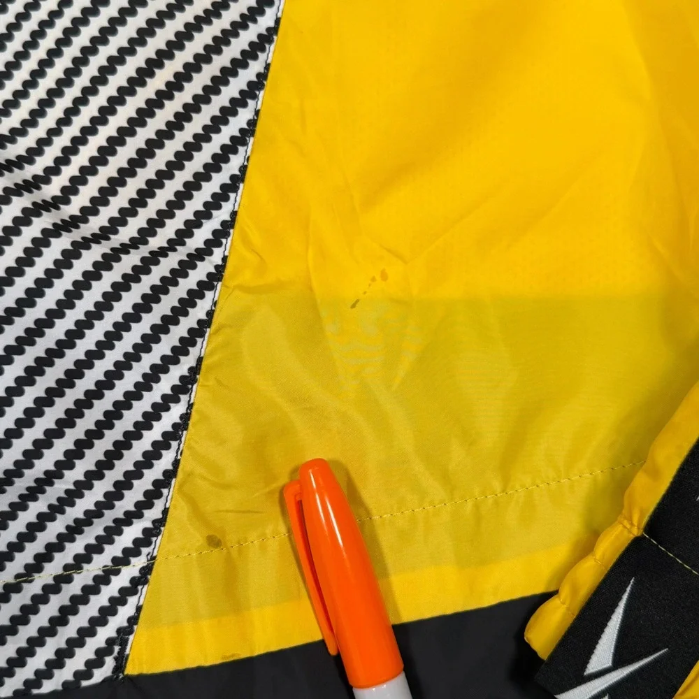 Reebok Classic Mens Yellow Black Colorblock Vector Track Jacket EC4624 Size M
